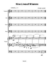 Leytush - 'Nine Lines of Miserere' for SATB Choir and Organ